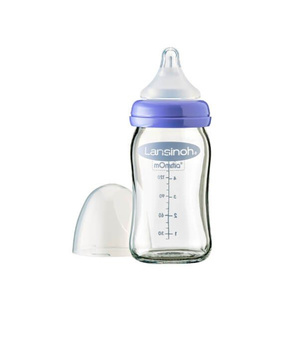 Szklana Butelka Lansinoh mOmma 160ml ze smoczkiem Natural Wave®