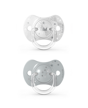 Suavinex Smoczek fizjologiczny SX PRO 0-6m Spread Joy Szara Korona